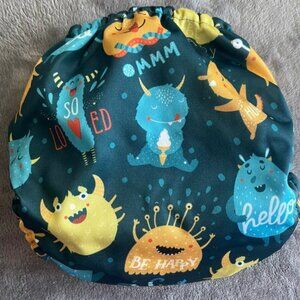 Green Yellow Blue Monsters OS Pocket Cloth Diaper by Mama Koala Cloth Diapers